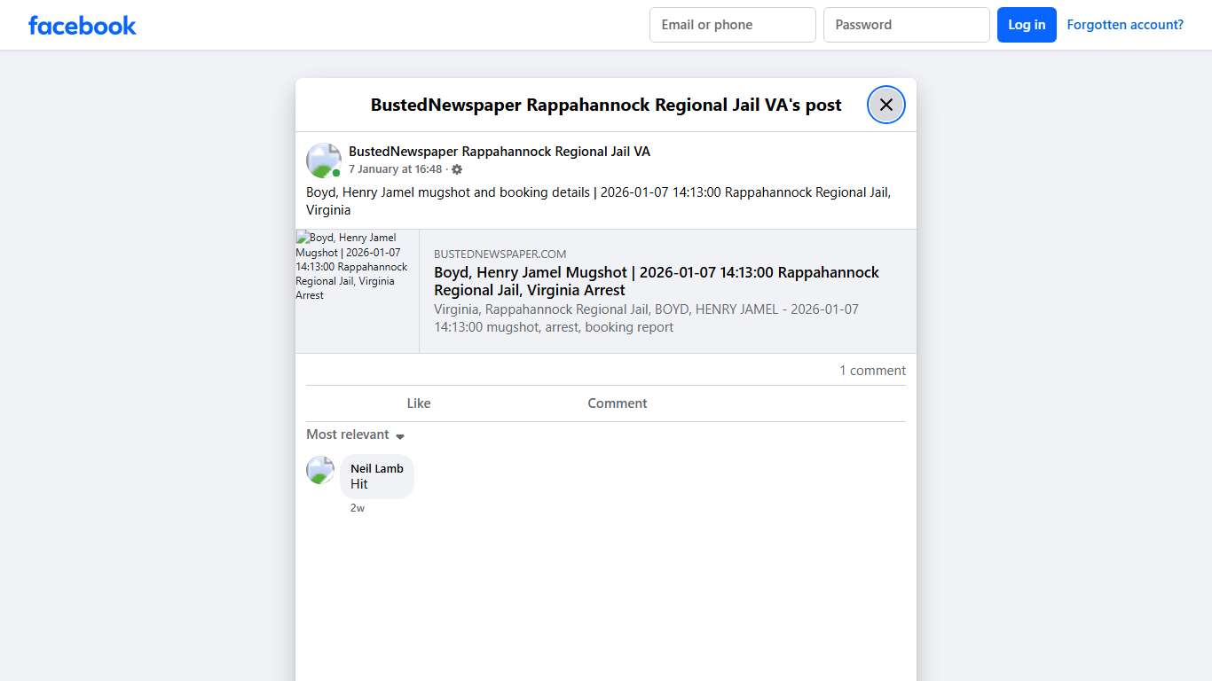 Boyd,... - BustedNewspaper Rappahannock Regional Jail VA Facebook